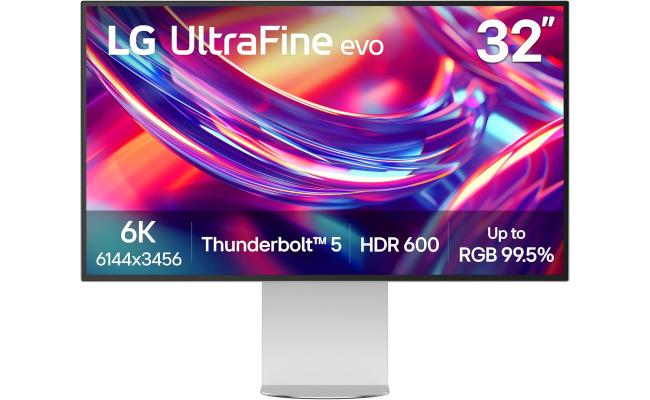 LG 32U990A-S 32" Ultrafine 6K Nano IPS Black Thunderbolt 5 Professional Display HDR 600, Speakers, HDMI 2.1, DisplayPort 2.1, USB-C, Tilt/Height/Pivot Stand, Silver- Ultrafine Monitor